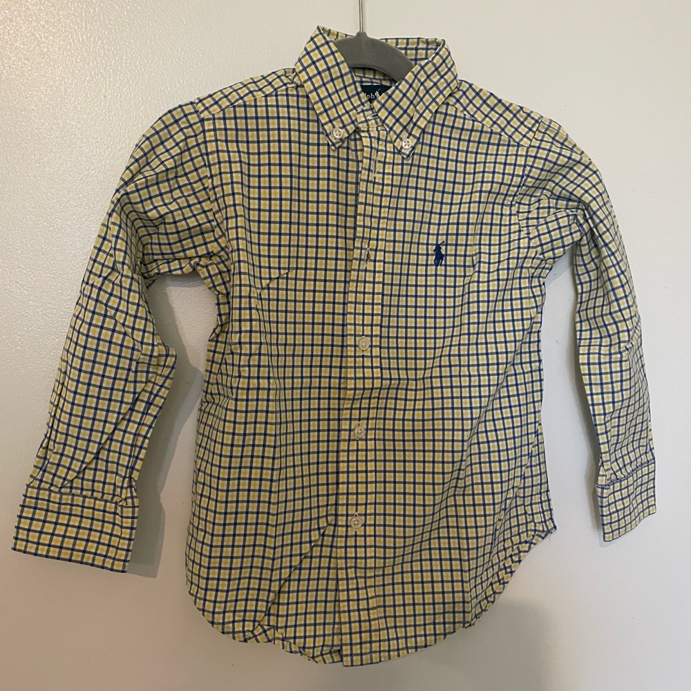 Ralph Lauren Kids Yellow and Blue Checkered Shirt